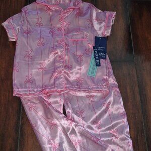 Freestyle Revolution 2 Piece Pajama Set SS Top Pants Pink Poly Girl's Size 6 NWT